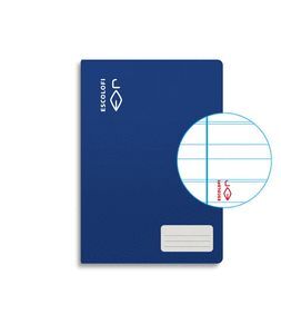 LIBRETA 4º 32H 70GR PAUTA MONTESSORI 5MM AZUL