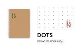 BLOC ESPIRAL A5 100H 80GR DOTS RECICLADO ECOLOGICO