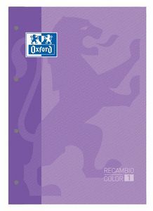 RECAMBIO A4 4 TALADROS 80H CUADRO 5MM OXFORD MALVA