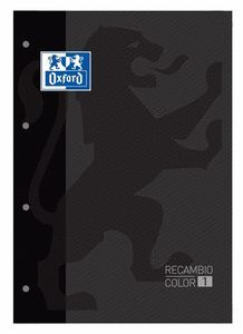 RECAMBIO A4 4 TALADROS 80H CUADRO 5MM OXFORD NEGRO