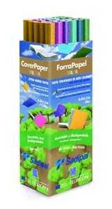 EXPOSITOR 30 ROLLOS PAPEL KRAFT VERJURADO COLORES
