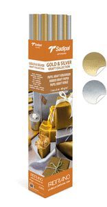 EXPOSITOR 25 ROLLOS PAPEL KRAFT 3M ORO Y PLATA