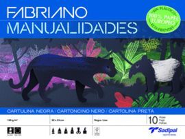 BLOC MANUALIDADES CARTULINA NEGRA 10H