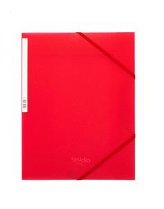CARPETA PP CON SOLAPAS Y CIERRE GOMA ROJA