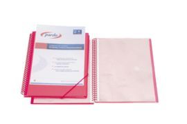 CARPETA 40 FUNDAS ESPIRAL GOMA PERSONALIZABLE ROJA