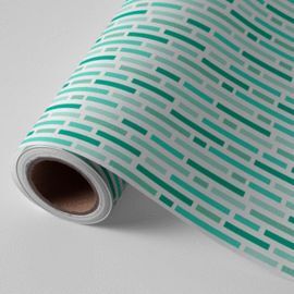 PAPEL REGALO BOBINA 62CM 4K LINEAS VERDES