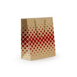 BOLSA PAPEL 180G KRAFT RECICLADO PUNTOS ROJOS 315X