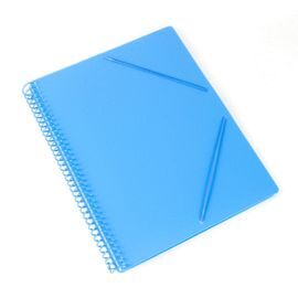 CARPETA ESPIRAL 40 FUNDAS A4 BOLSILLO AZUL PASTEL