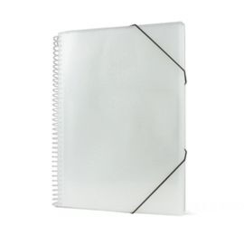 CARPETA ESPIRAL 30 FUNDAS A4 TRANSPARENTE CON BOLS