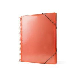 CARPETA ESPIRAL 30 FUNDAS A4 NARANJA CON BOLSILLO