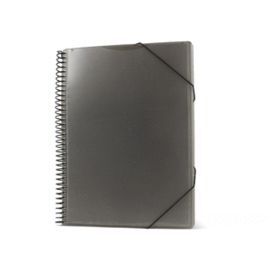 CARPETA ESPIRAL 40 FUNDAS A4 CON BOLSILLO NEGRA