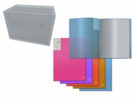 CARPETA PP NEON A4 60 FUNDAS TRANSPARENTE