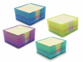 TACO NOTAS 400H PASTEL 75X75 CAJA PVC 5 COLORES SU