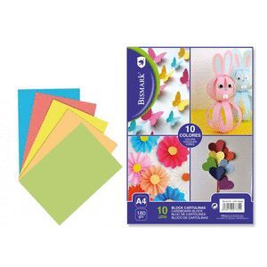 CARTULINA COLORES A4 BLOC 10 COLORES