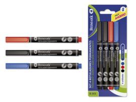 ROTULADOR PERMANENTE FINA 0,6MM BISMARK SET 4U