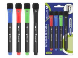 ROTULADOR PIZARRA IMANTADO CON BORRADOR PACK 4U