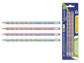 LAPICES PASTEL ERGONOMICOS PACK 4U