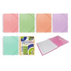 CARPETA PP ESPIRAL 60 FUNDAS PASTEL