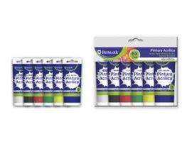 SET 6U PINTURA ACRILICA 75ML COLORES BASICOS