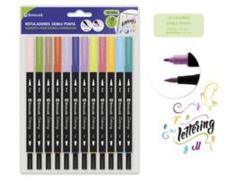 SET 12 ROTULADORES DOBLE PUNTA LETTERING