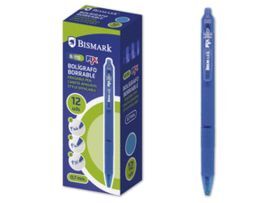 BOLIGRAFO BORRABLE BISMARK CON CLIP AZUL 12U