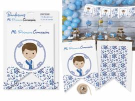 BOLSA CON 12 BANDERINES NIÑO MI PRIMERA COMUNION