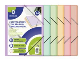 CARPETA A4 GOMAS Y SOLAPAS PP KANGURO PASTEL