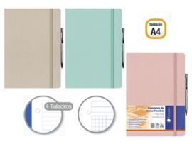 CUADERNO DE NOTAS A4 FLEXIBLE CON BOLIGRAFO 60H 80