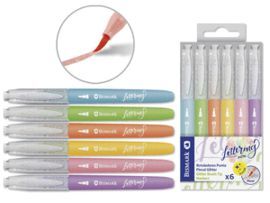 ROTULADORES GLITTER 6 COLORES LETTERING PASTEL SUR