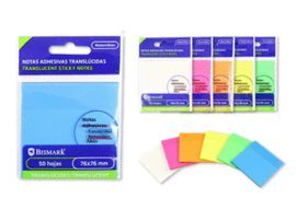 NOTAS ADHESIVAS TRANSLUCIDAS NEON 76X76 SURTIDAS