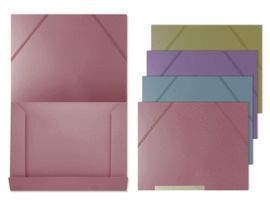 CARPETA A4 GOMAS Y SOLAPAS PP COLORES SURTIDOS PAS