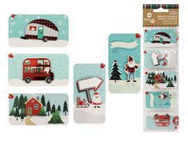 SET 5 TARJETAS COLGANTES CON RELIEVE