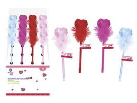 EXPOSITOR 12 BOLIGRAFO CORAZON LENTEJUELAS LOVE