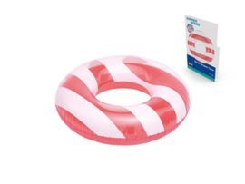 FLOTADOR CIRCULAR PVC RAYAS ROJO