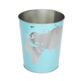 PAPELERA GLOBE TURQUESA LATA