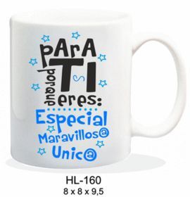 TAZA CERAMICA 237ML MENSAJE PARA TI PORQUE ERES