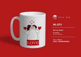 TAZA CERAMICA ENAMORADOS LOVE WITH KISS