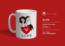 TAZA CERAMICA ENAMORADOS LOVE ABOVE HEART
