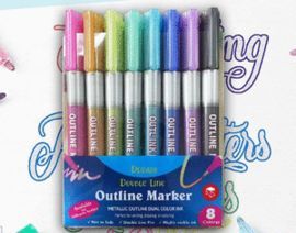 ROTULADORES OUTLINER BICOLOR 8 UNIDADES SURTIDAS