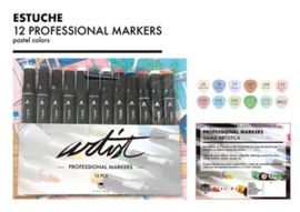 ESTUCHE 12 ROTULADORES GAMA ARTIST COLORES PASTEL