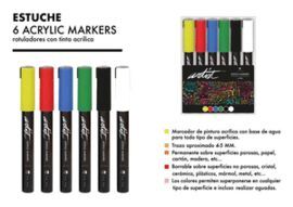 ESTUCHE 6 ROTULADORES ACRILICOS GAMA ARTIST SURTID