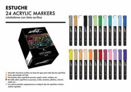ESTUCHE 24 ROTULADORES ACRILICOS GAMA ARTIST CON O