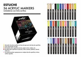 ESTUCHE 36 ROTULADORES ACRILICOS GAMA ARTIST CON O