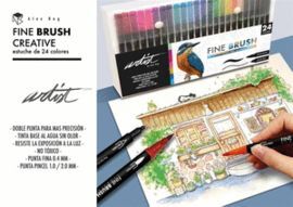 ROTULADORES FINE BRUSH GAMA CREATIVE 2 PUNTAS 24 U