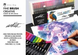 MALETIN 48 ROTULADORES FINE BRUSH CREATIVE 2 PUNTA