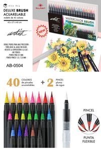 ESTUCHE 40+2 DELUXE BRUSH ROTULADORES ACUARELABLE