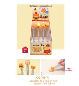 EXPOSITOR 24 BOLIGRAFO TINTA BORRABLE COMIDA RAPID