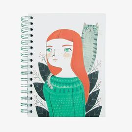 MARÍA HESSE LIBRETA A5: NIÑA CON GATO