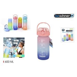 BOTELLA MULTICOLOR ASA RIGIDA 600ML BEWINNER SURTI