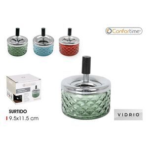 CENICERO VIDRIO PUSH 9.5X11.5CM CONFORTIME